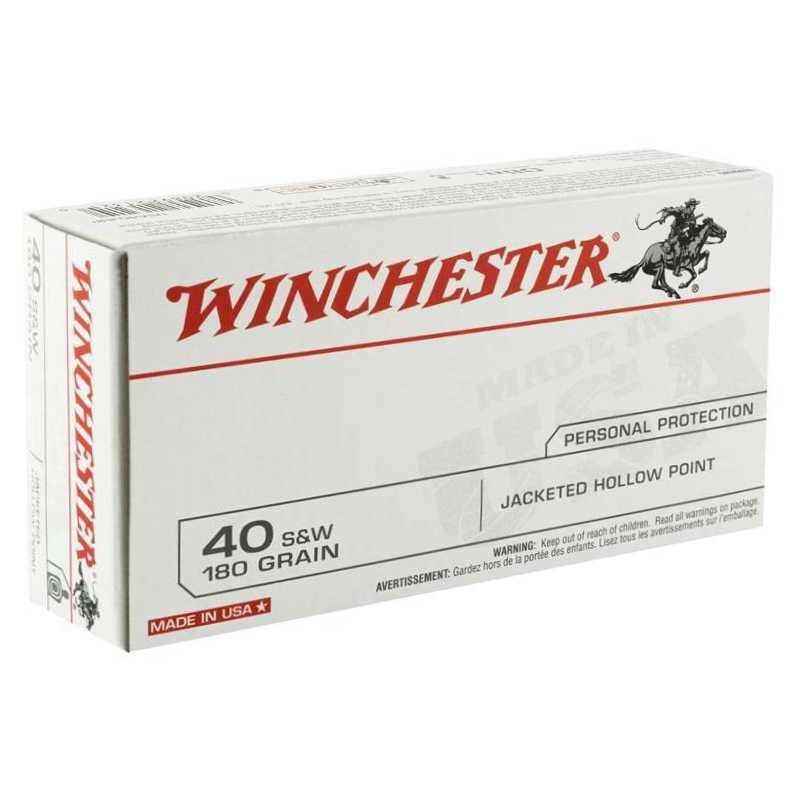 Winchester USA 40 S&W 180 Grain JHP - Ammo Deals